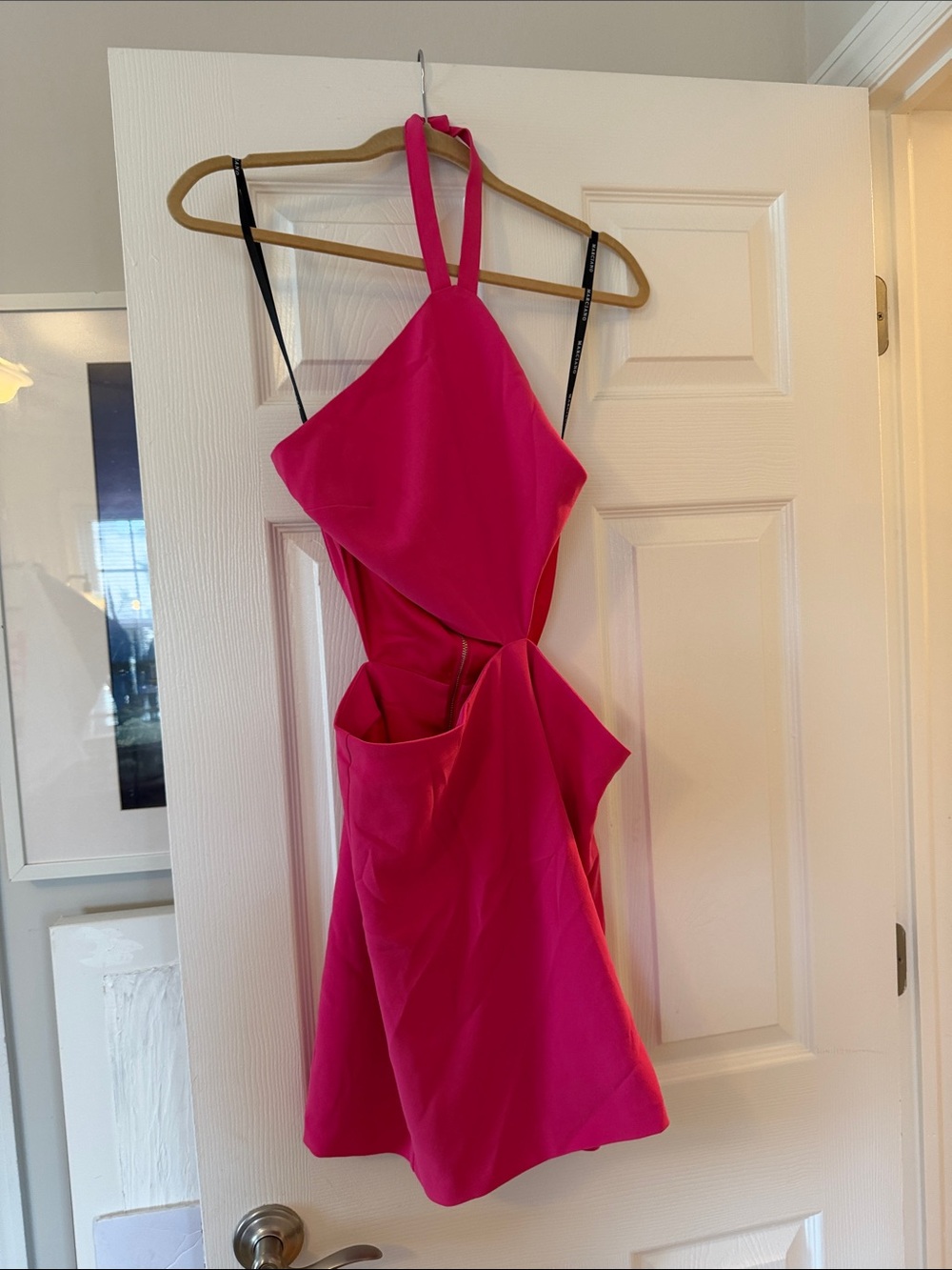 Guess Fuchsia Halter Cutout Mini Dress